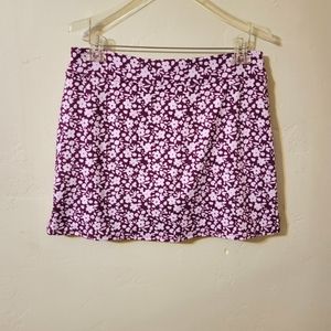 TRANQUILITY By Colorado Co. MEDIUM Burgandy Floral ATHLETIC SKORT
